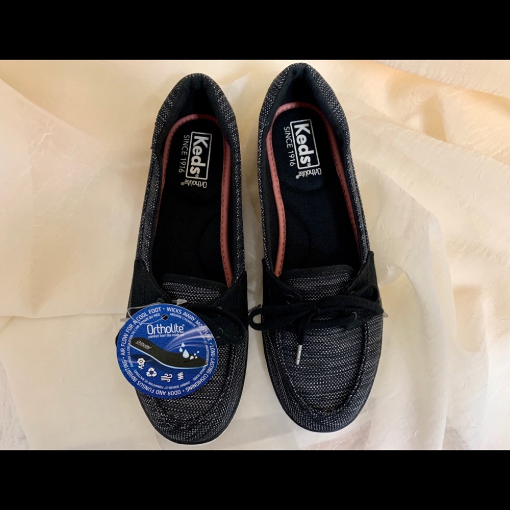 Keds Women’s Glimmer Heathered Nylon Sneaker. NWT. Black. Size 7.